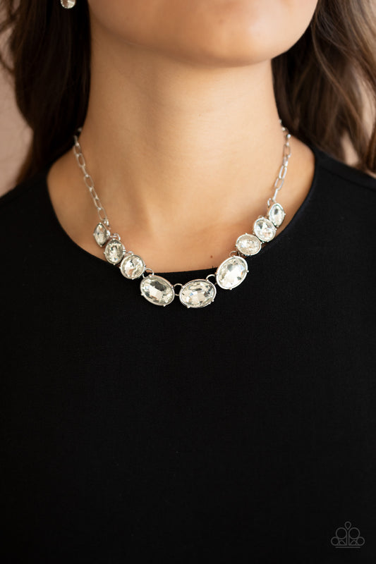 Gorgeously Glacial - White necklace