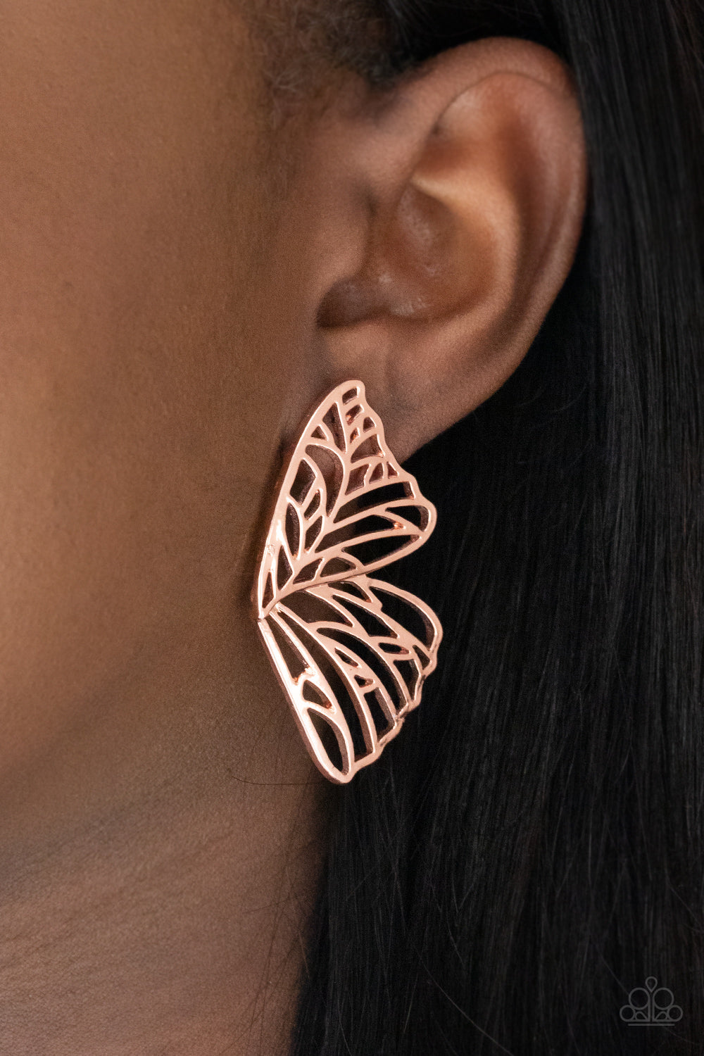 Butterfly Frills - Copper earrings