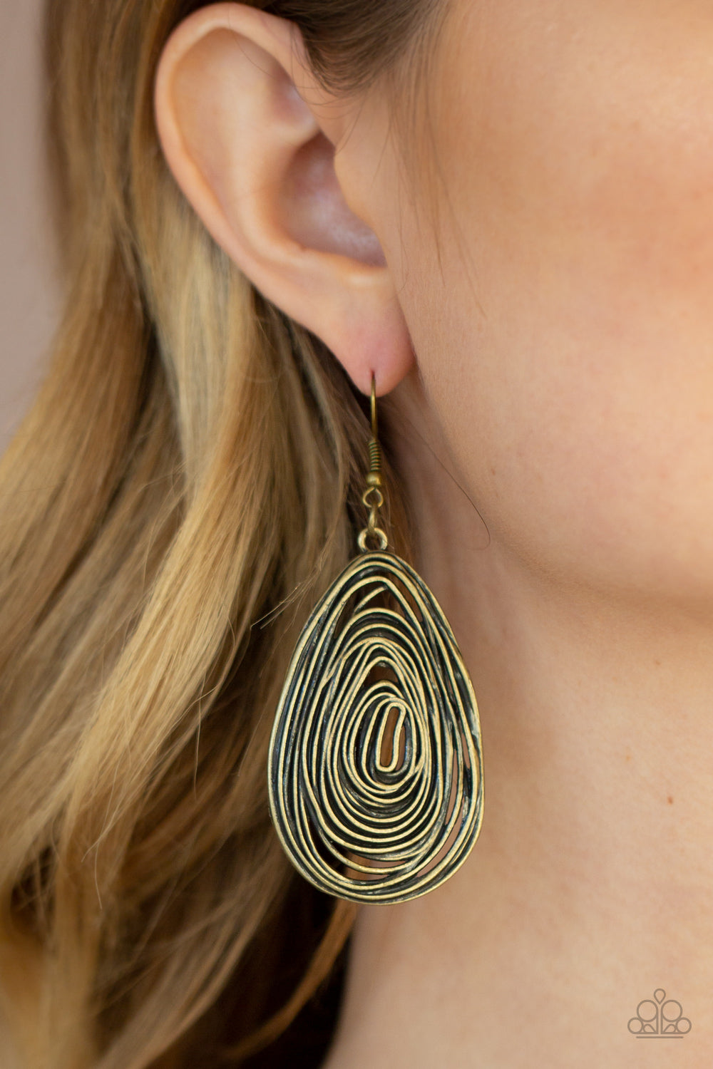 Rural Ripples - Brass earrings