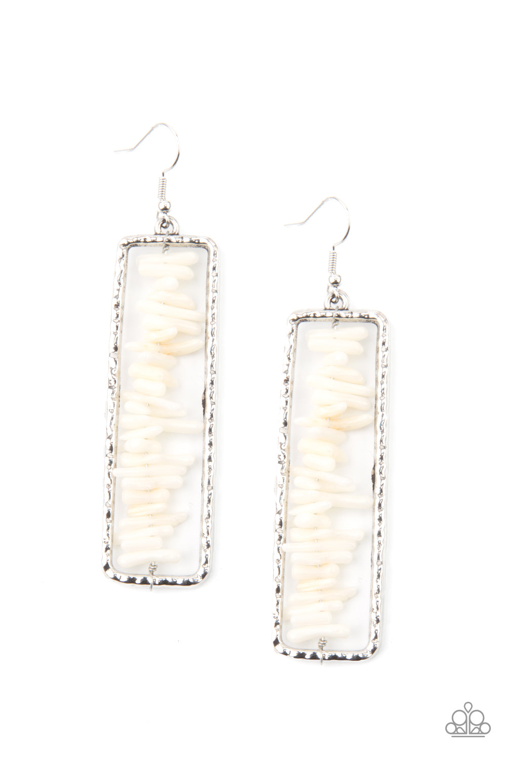 Dont QUARRY, Be Happy - White earrings