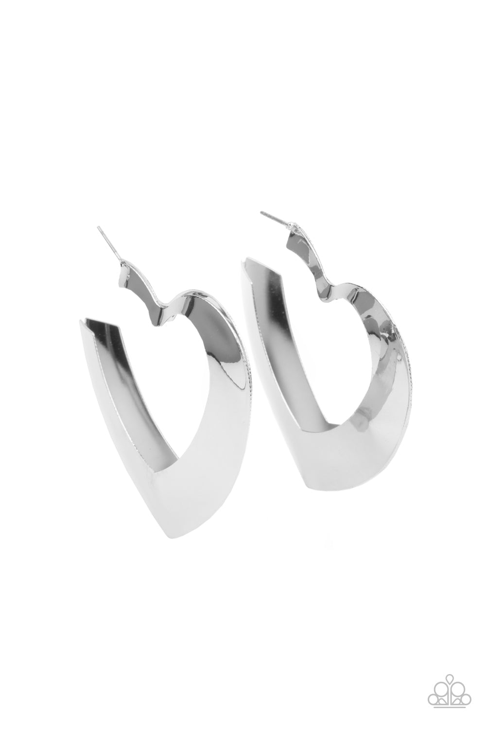 Heart-Racing Radiance - Silver earrings