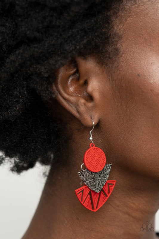 Jurassic Juxtaposition - Red earrings