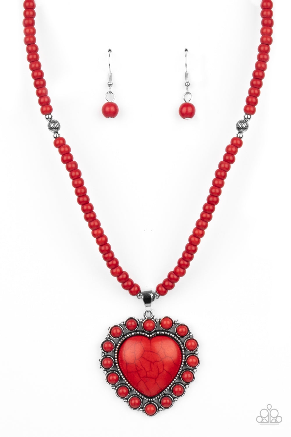 A Heart Of Stone - Red necklace