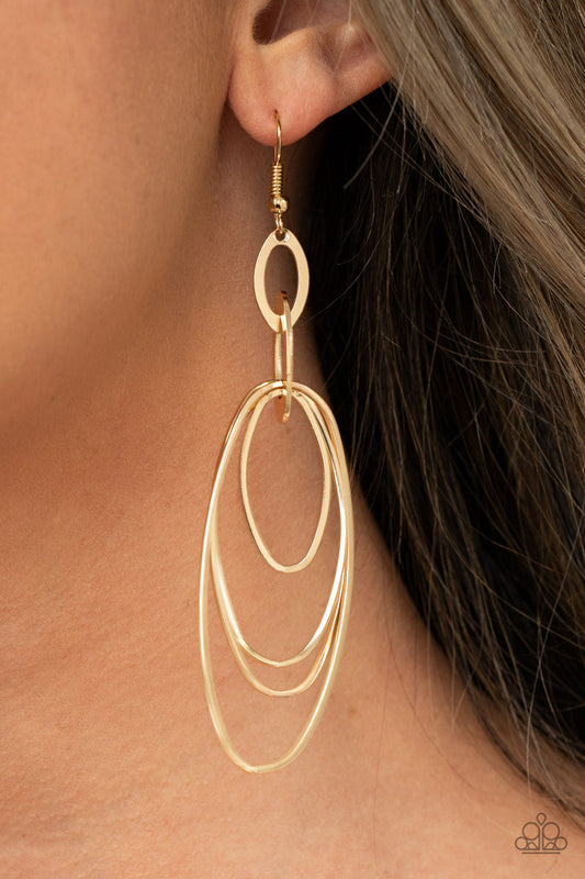 OVAL The Moon - Gold earrings