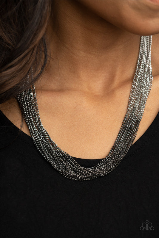 Metallic Merger - Black necklace