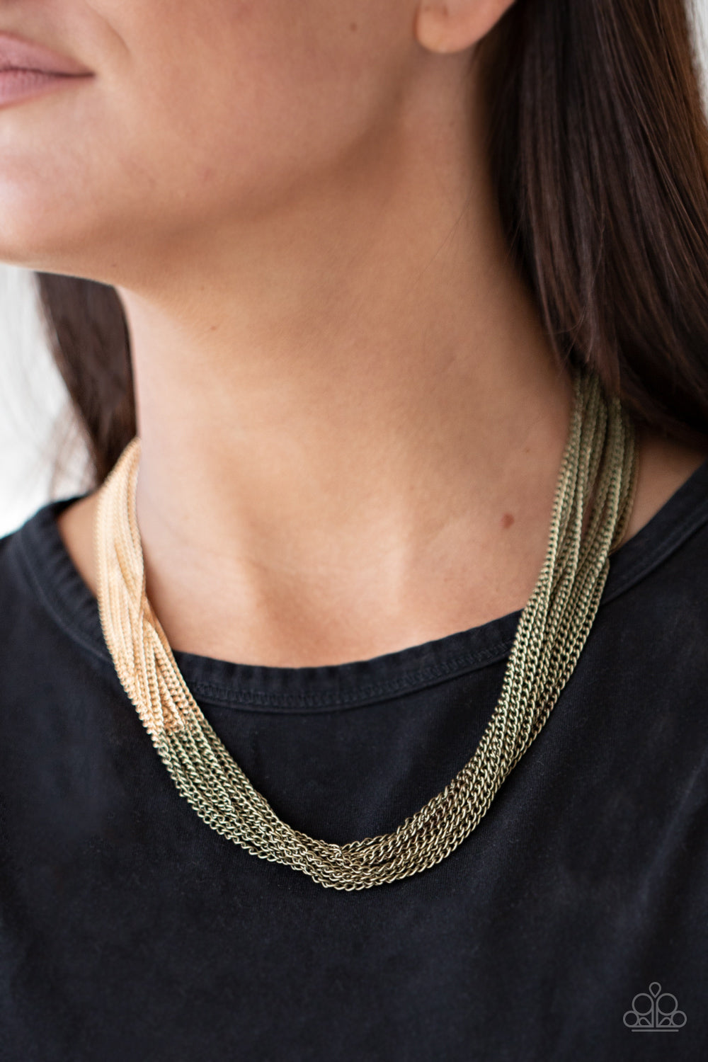 Metallic Merger - Brass necklace