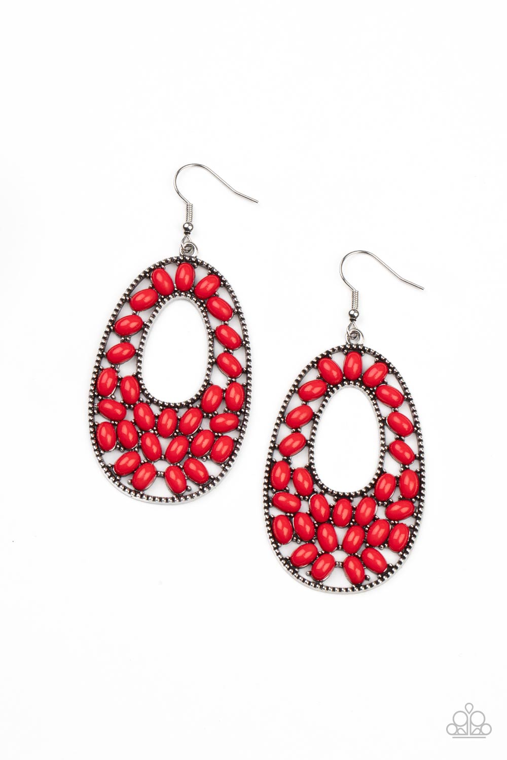 Beaded Shores - Red earrings