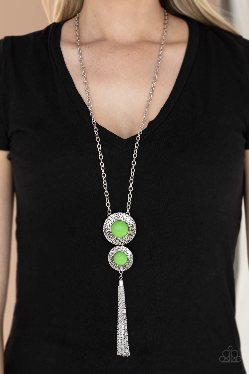 Abstract Artistry - Green necklace