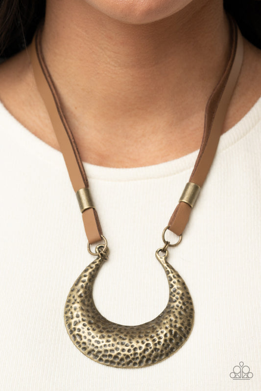 Majorly Moonstruck  brass-  necklace