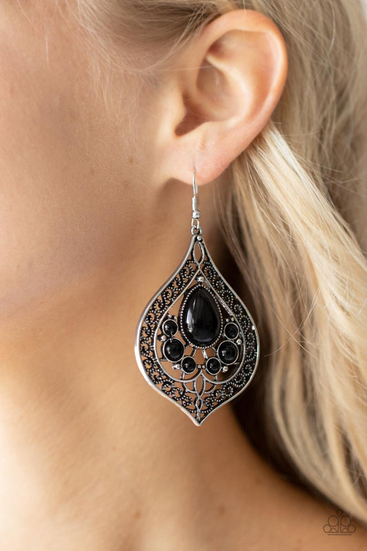 New Delhi Nouveau - Black earrings