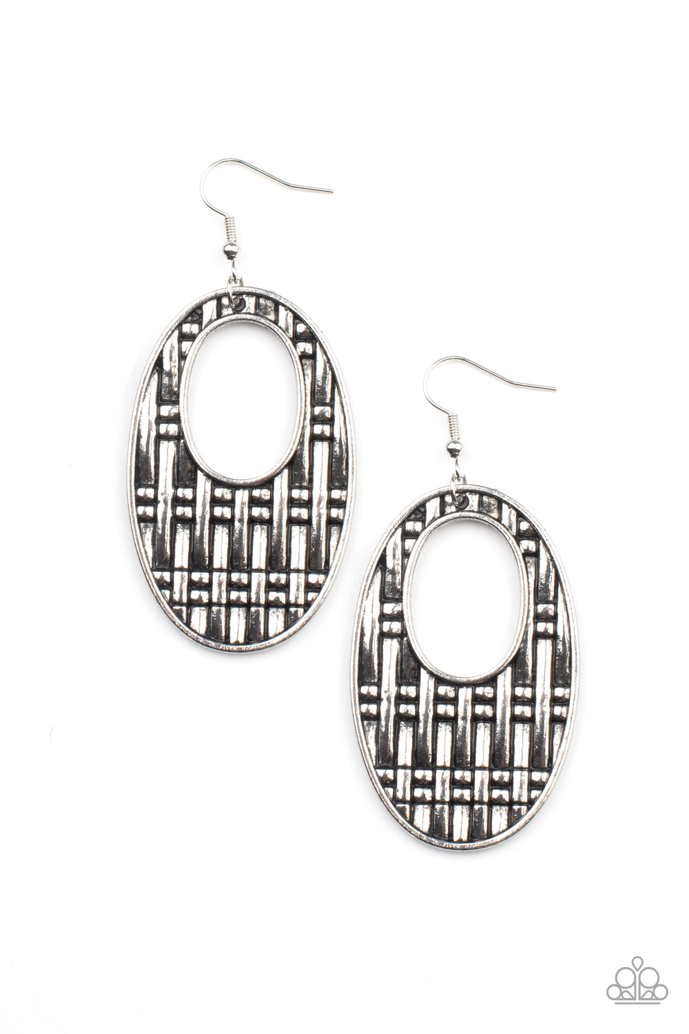 Engraved Edge - Silver earrings