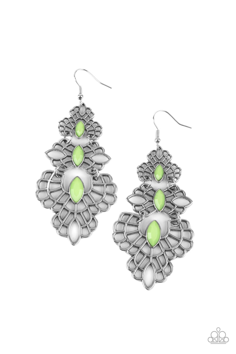 Flamboyant Frills - Green earrings