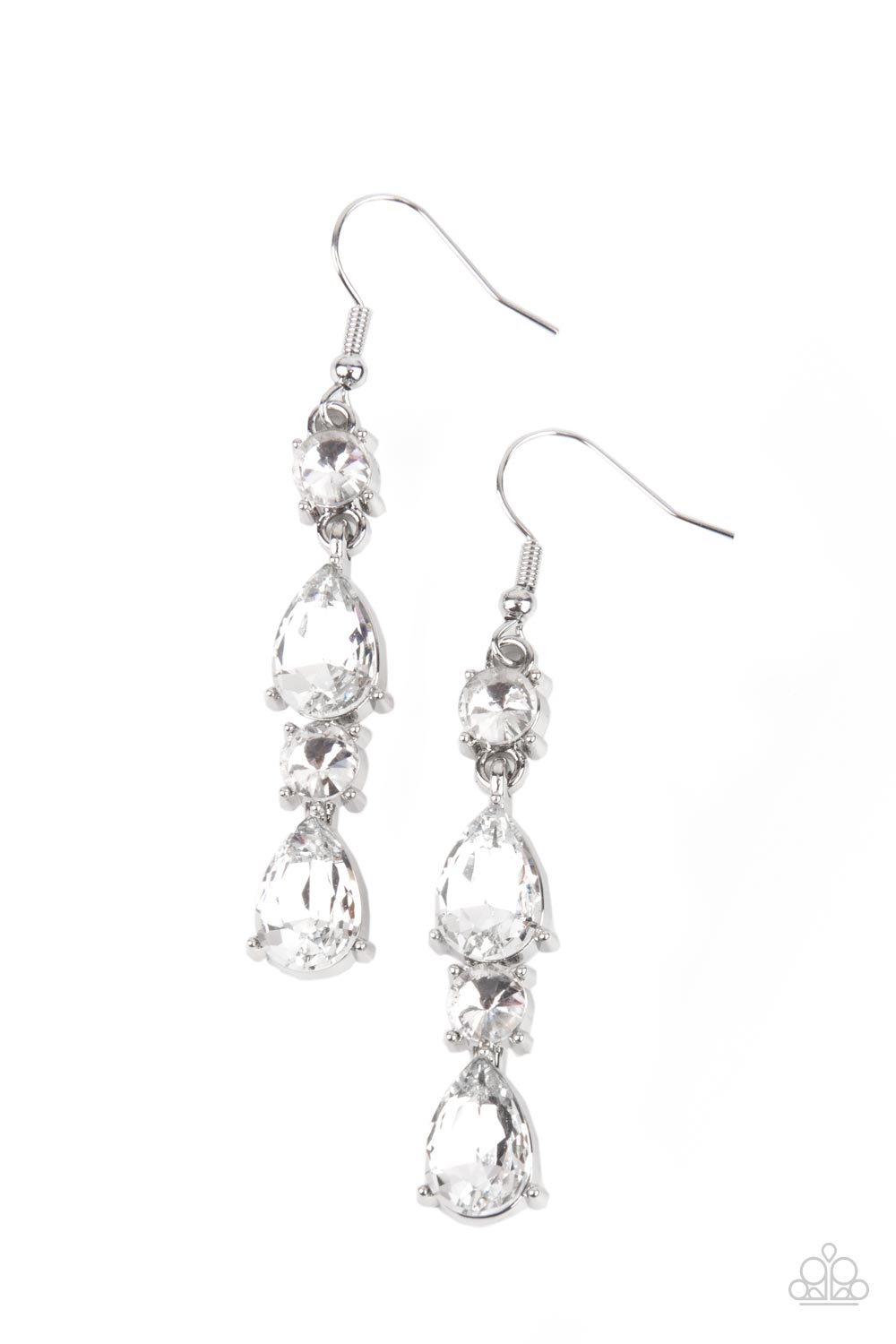 Raise Your Glass to Glamorous - White  earrings