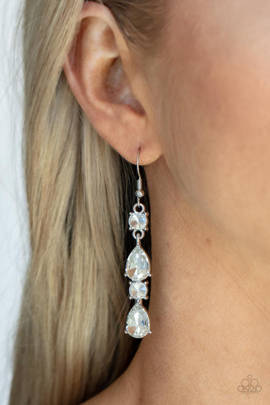 Raise Your Glass to Glamorous - White  earrings