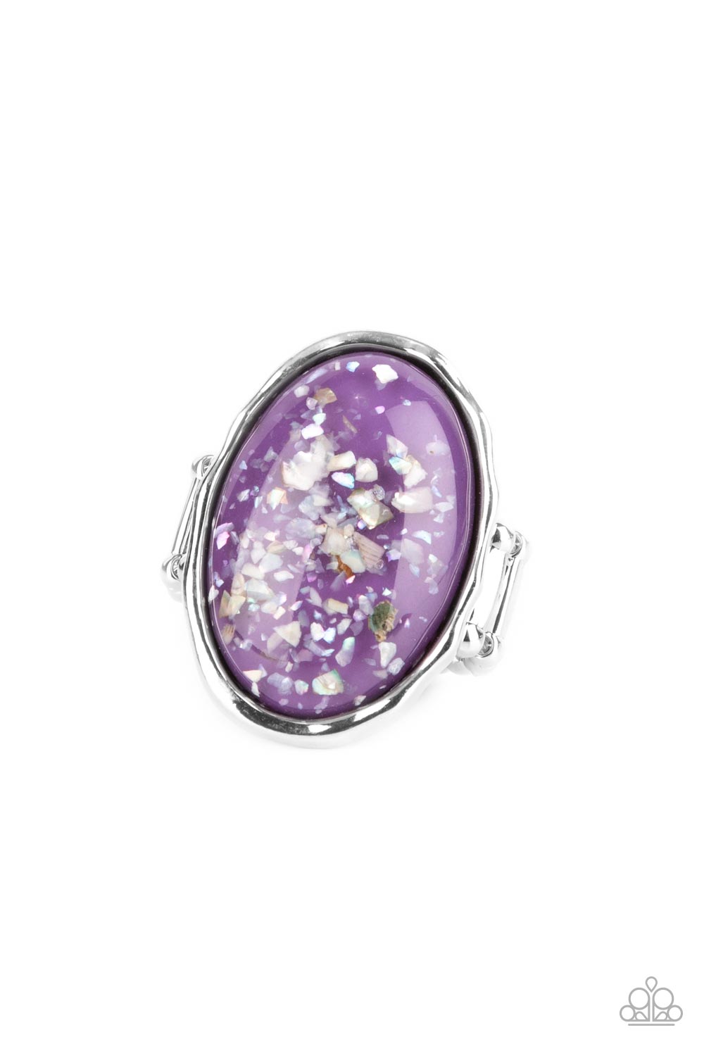 Anillo morado con brillo y envidia