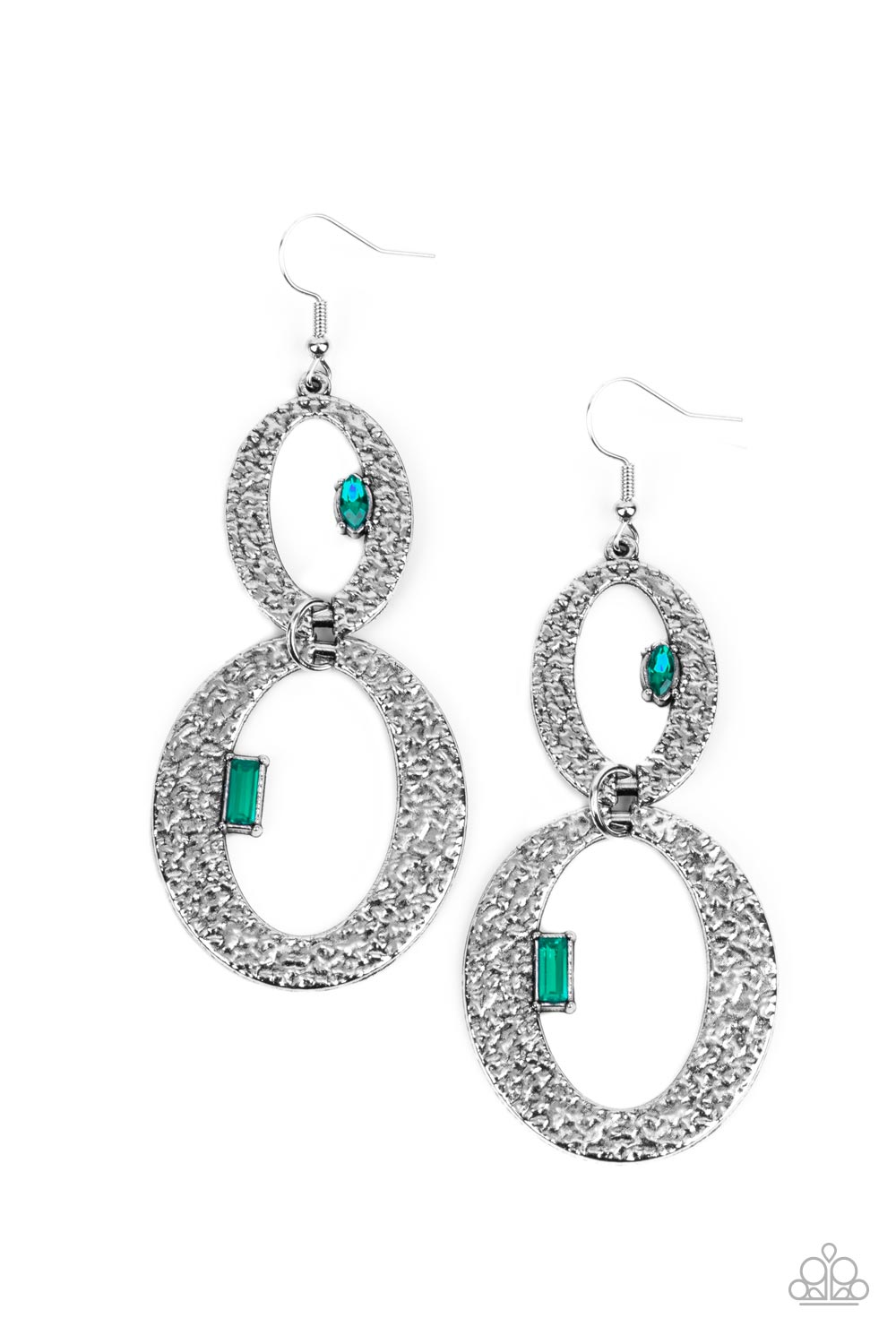 OVAL and OVAL Again - Green earrings