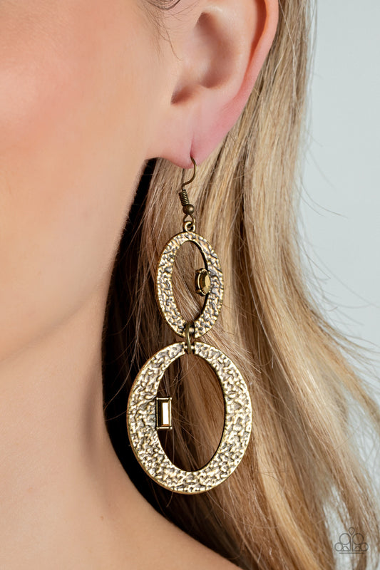 OVAL and OVAL Again - Brass earrings