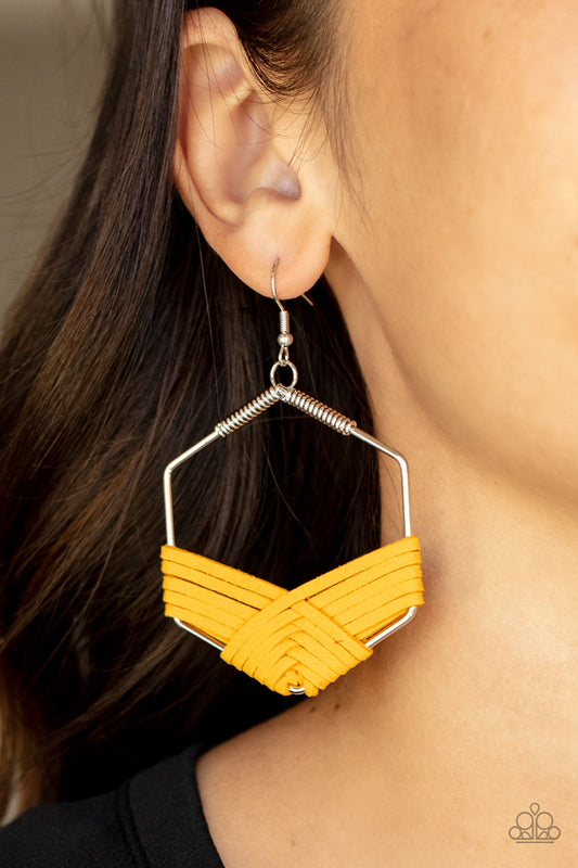 Suede Solstice - Yellow earrings