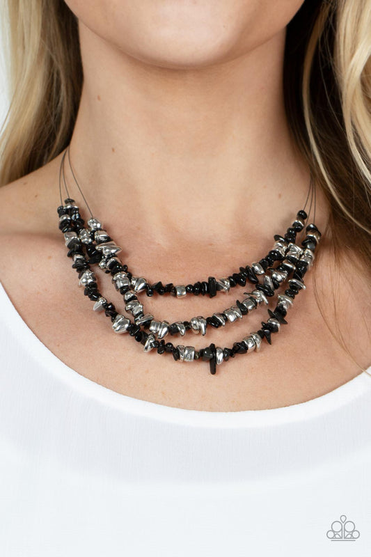 Placid Pebbles - Black necklace