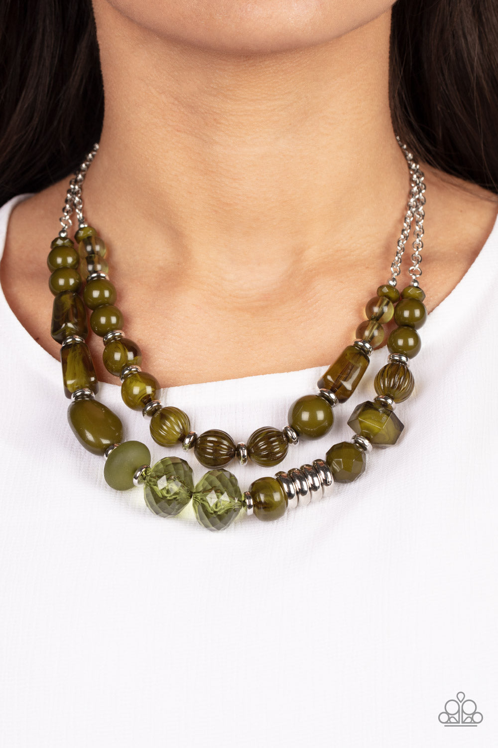 Pina Colada Paradise - Green  necklace