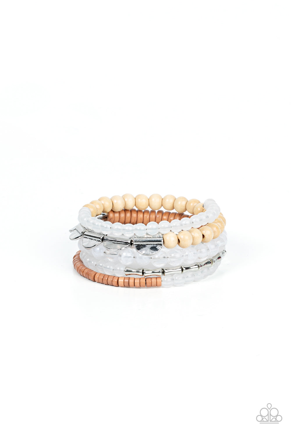 Free-Spirited Spiral - White bracelet