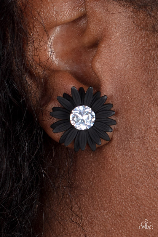 Sunshiny DAIS-y - Black earring