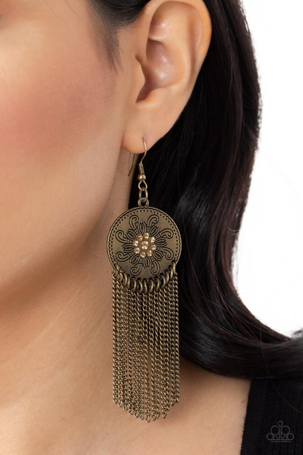 Fringe Control - Brass earrings