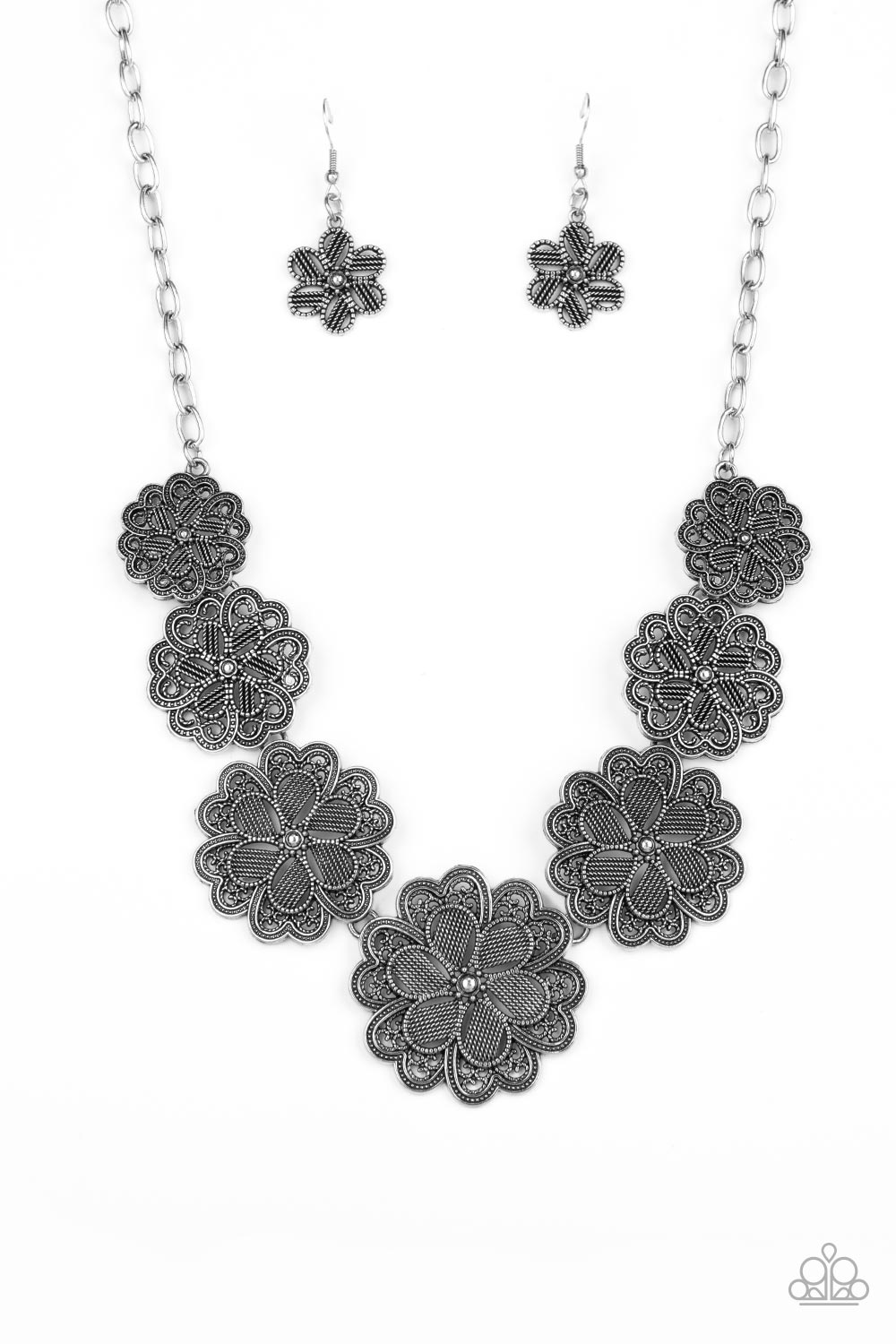 Basketful of Blossoms - Silver necklace