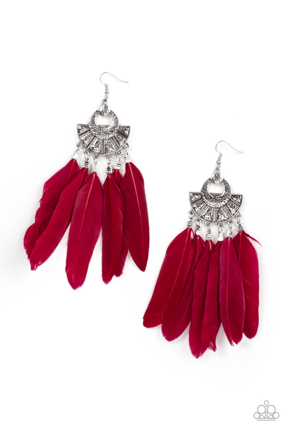 Plume Paradise - Red earring