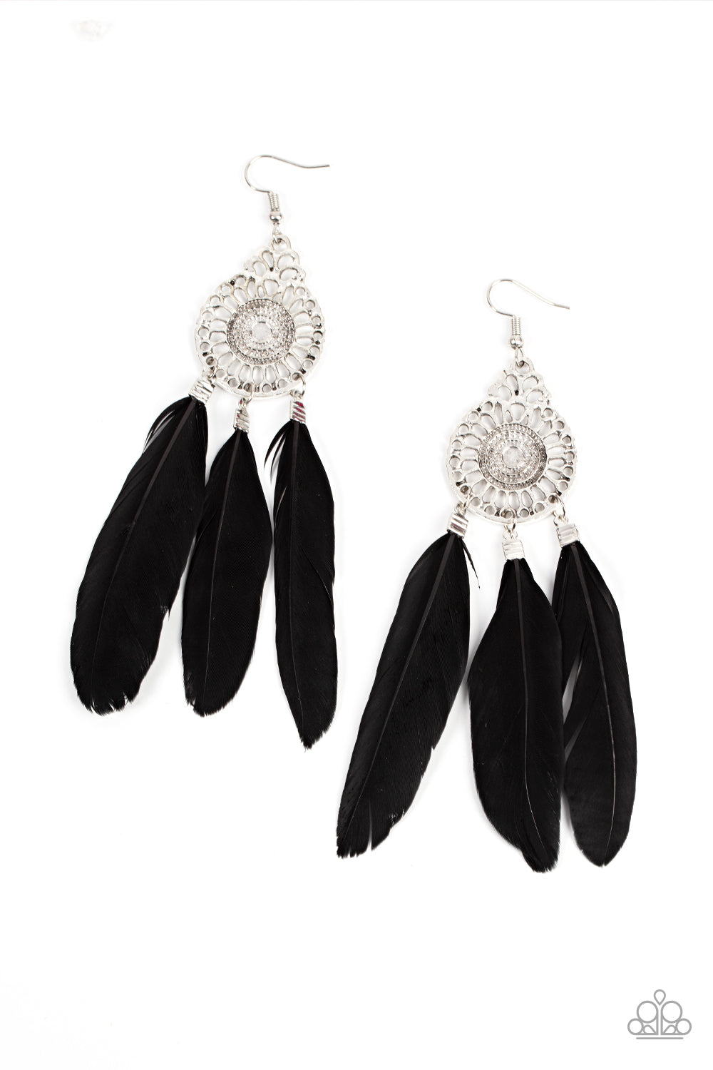 Pretty in PLUMES - Black earrings