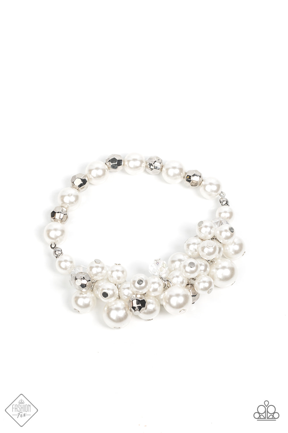 Elegantly Exaggerated - White bracelet Fashion Fix Jan 22'