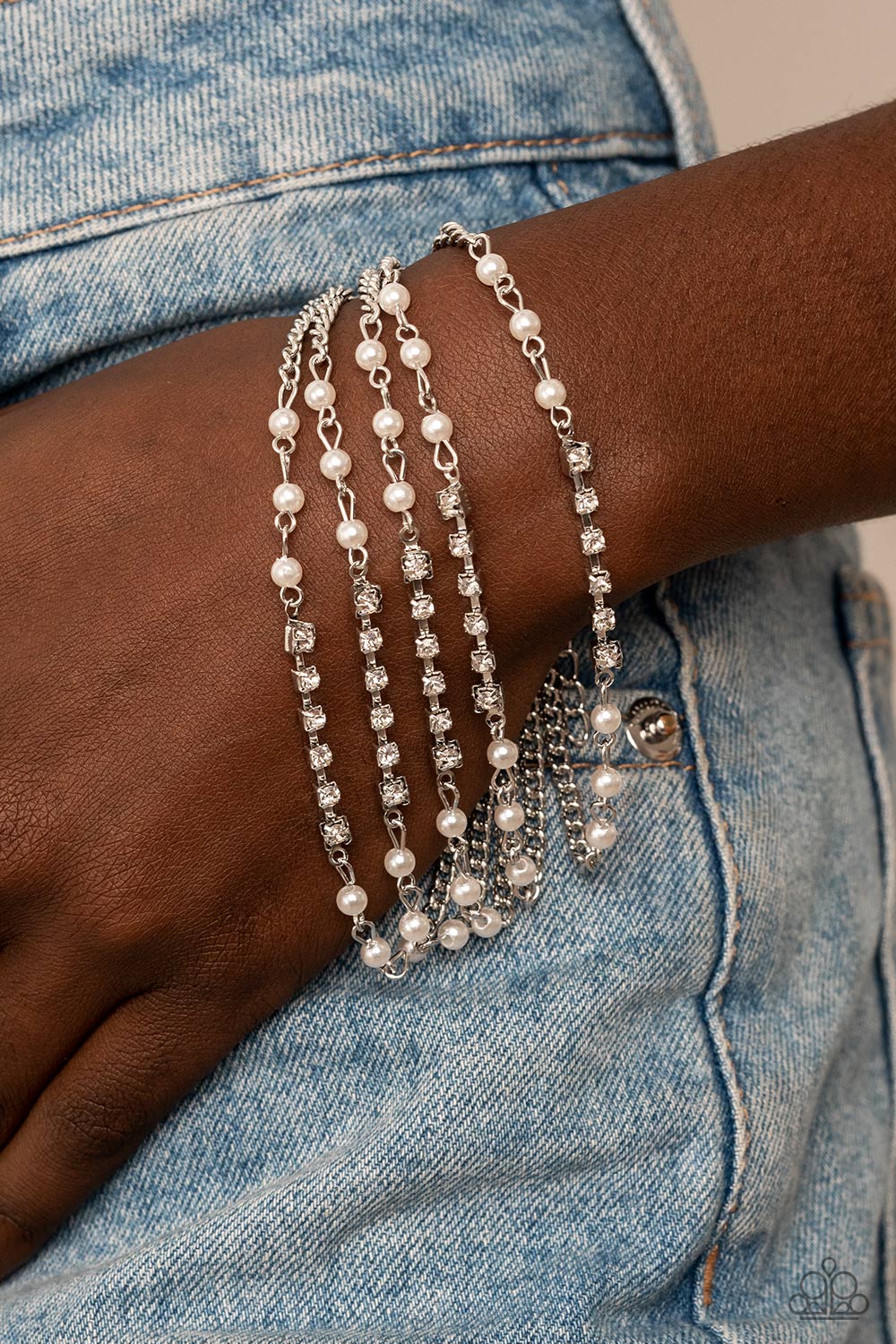 Experienced in Elegance - White bracelet