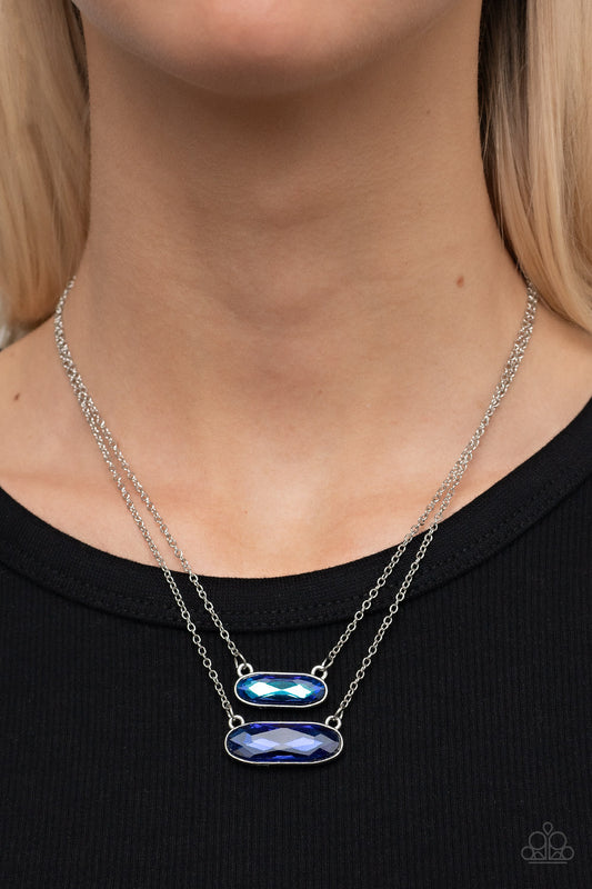 Double Bubble Burst - Blue necklace