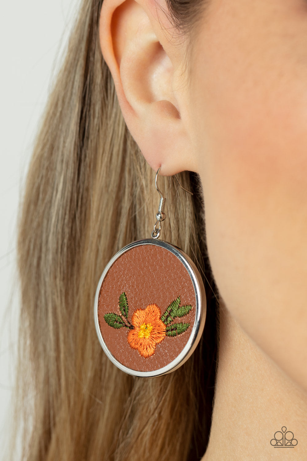 Prairie Patchwork - Pendientes naranjas