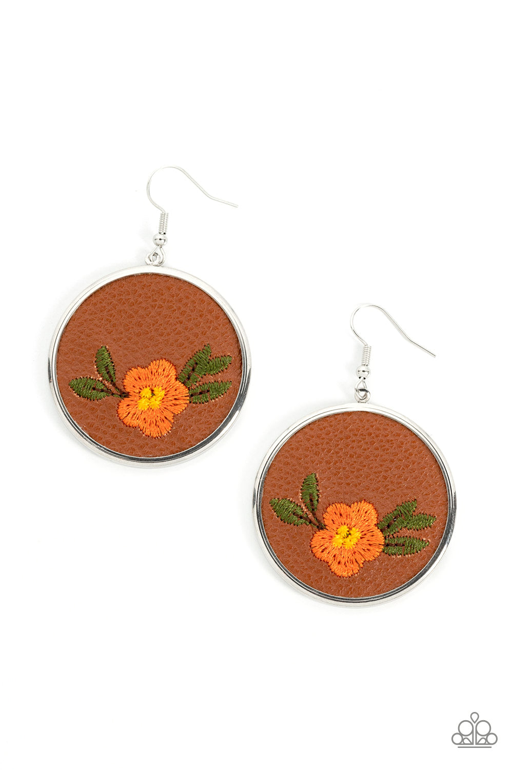 Prairie Patchwork - Pendientes naranjas