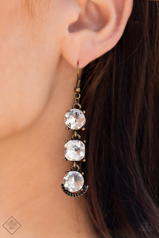 Determined to Dazzle - Brass earrings