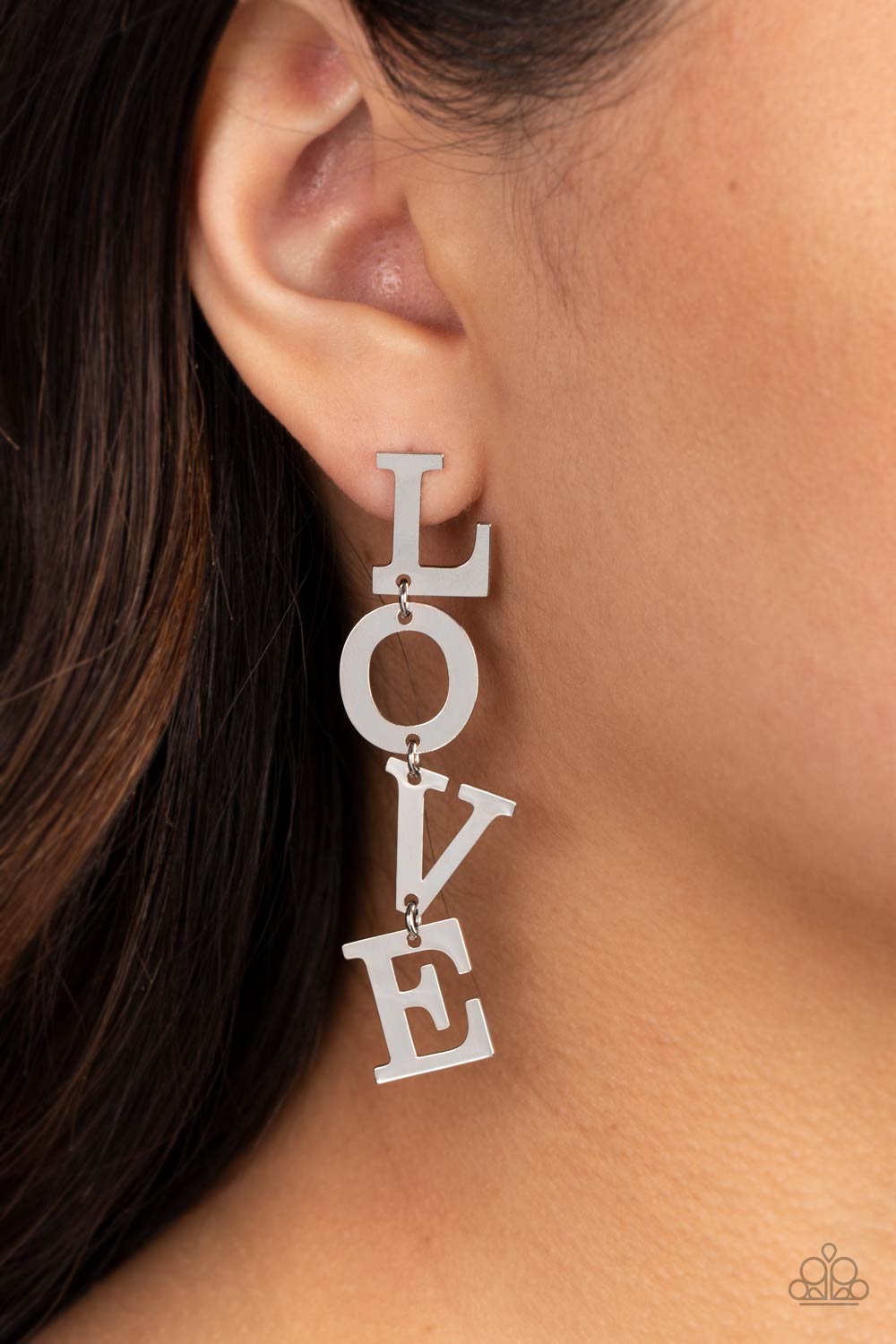 LOVE - Pendientes de plata