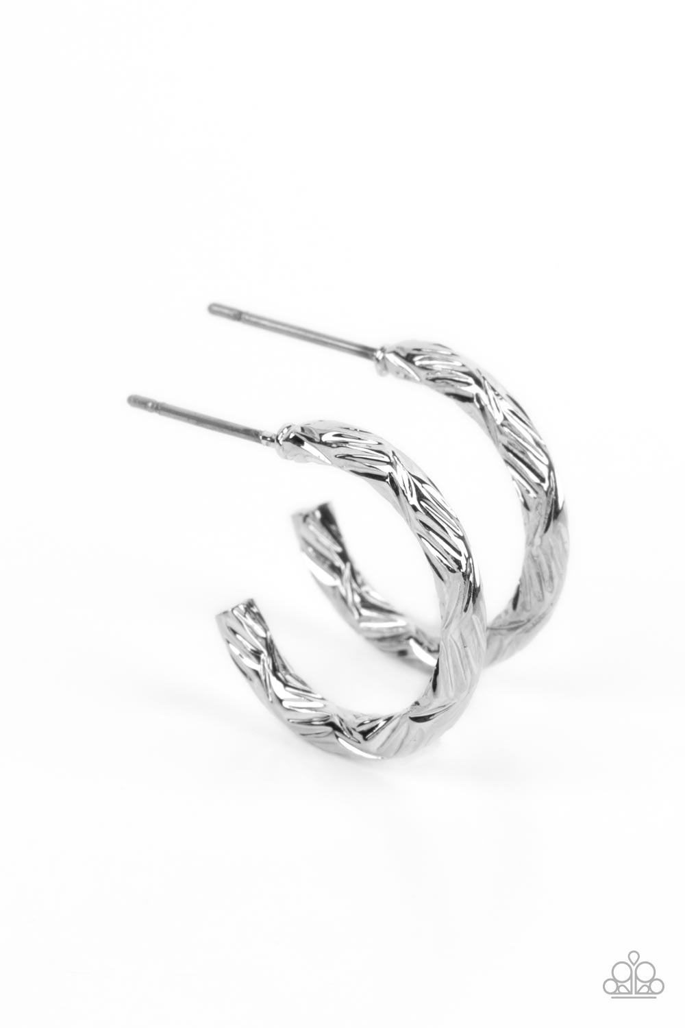 Triumphantly Textured - Silver earrings