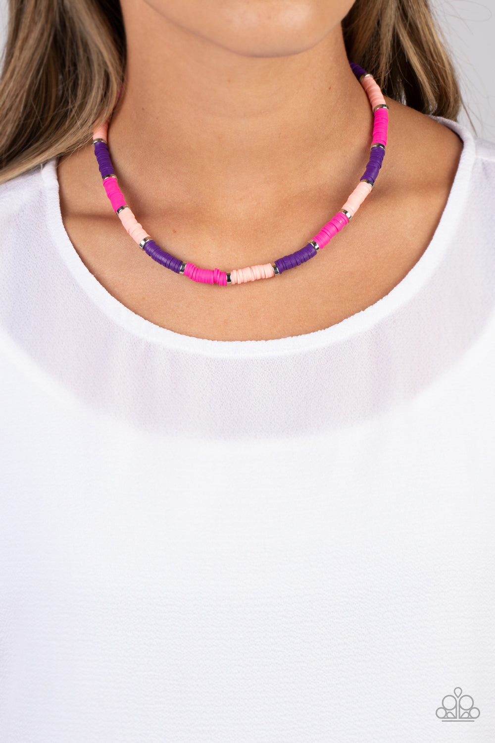 Rainbow Road - Pink necklace