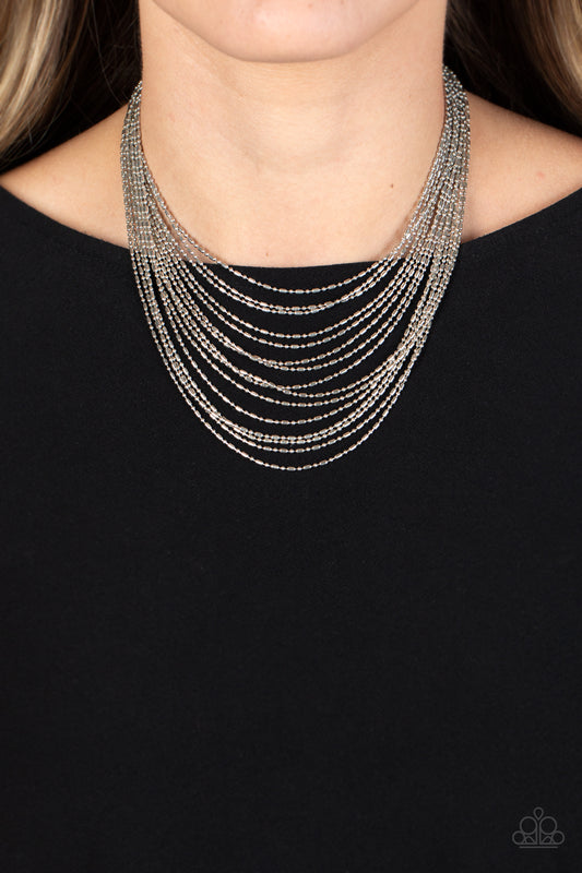 Cascading Chains - Silver necklace