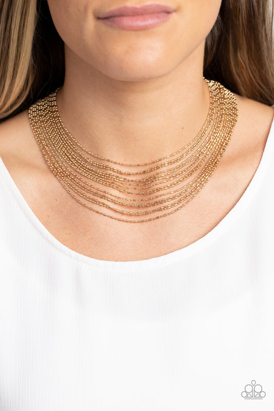 Cascading Chains - Gold necklace