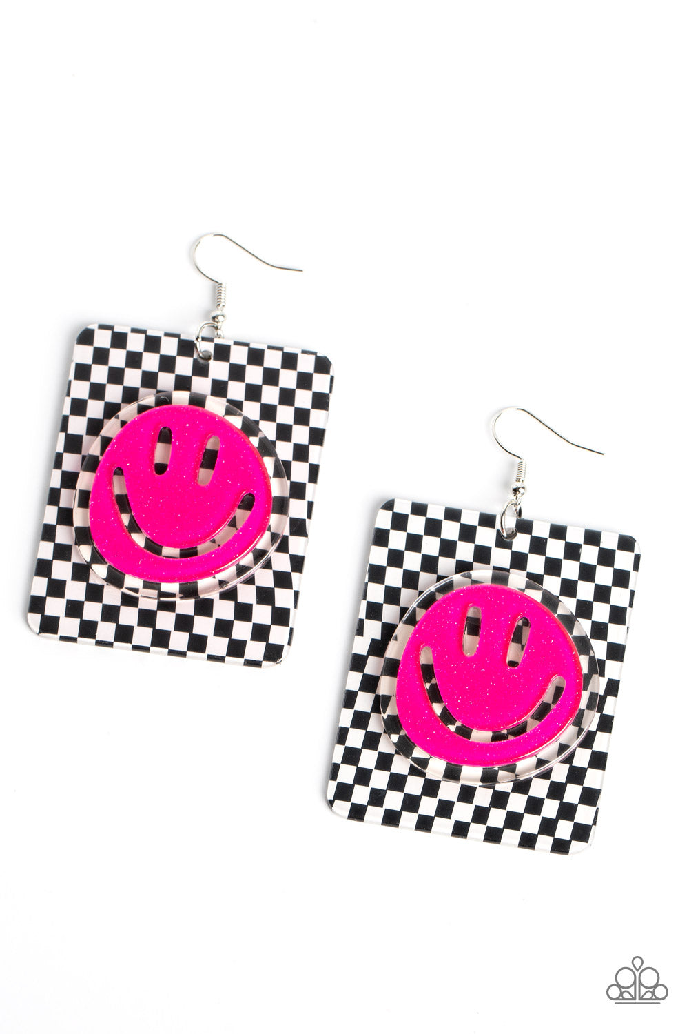 Cheeky Checkerboard - Pink earrings EMP exclusive