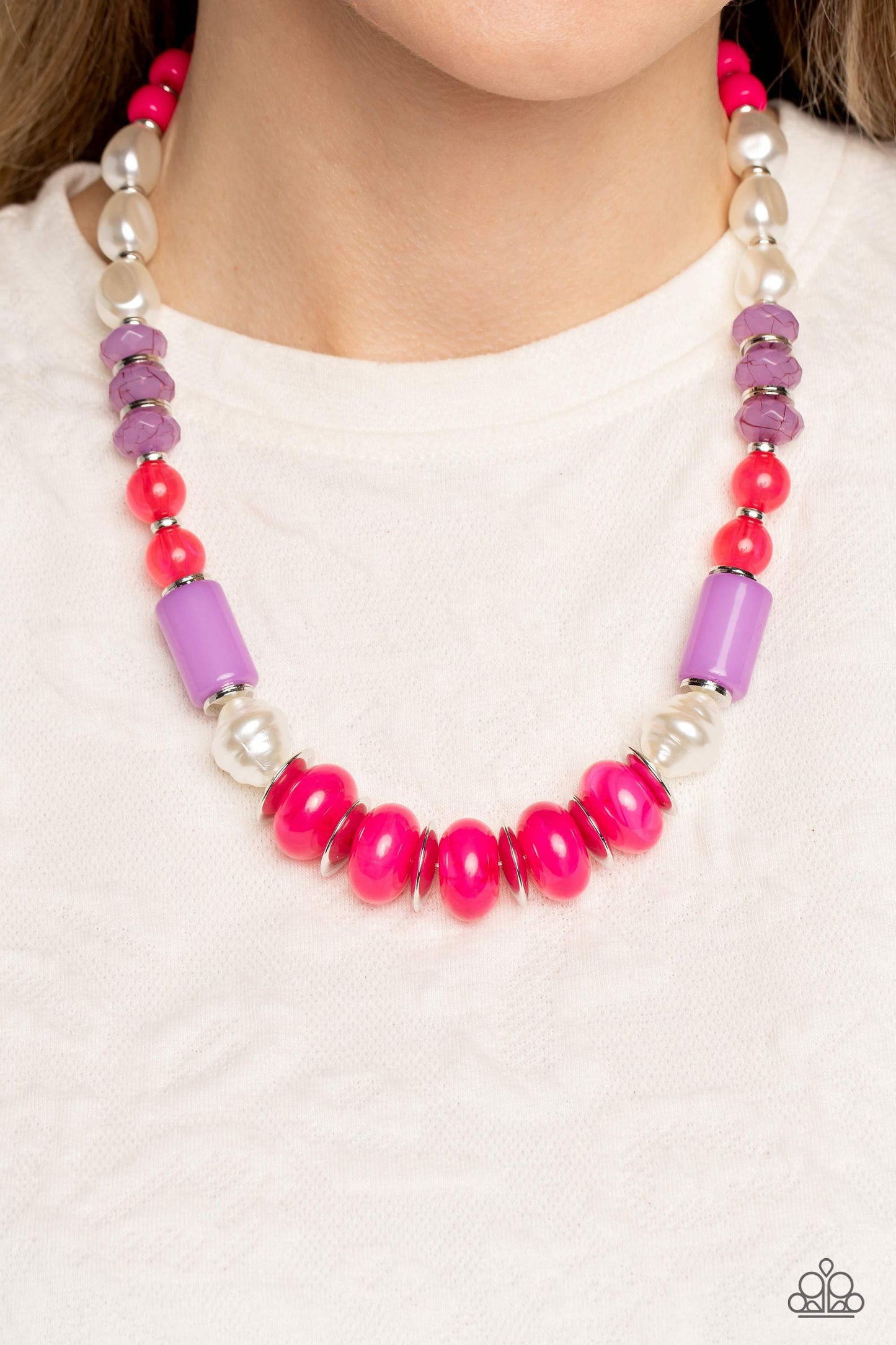 A SHEEN Slate - Pink  necklace