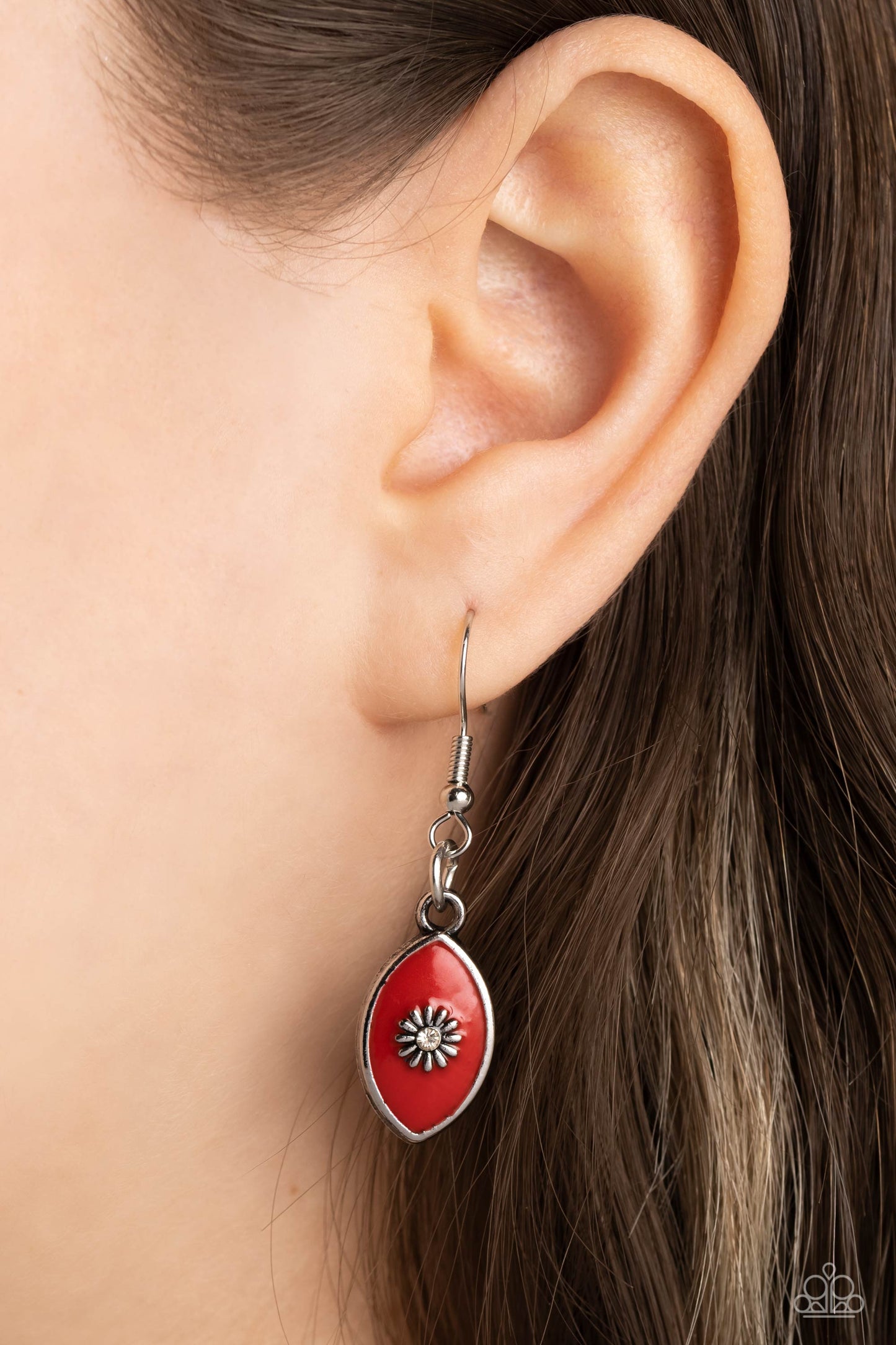 Pressed Flowers - Red necklace