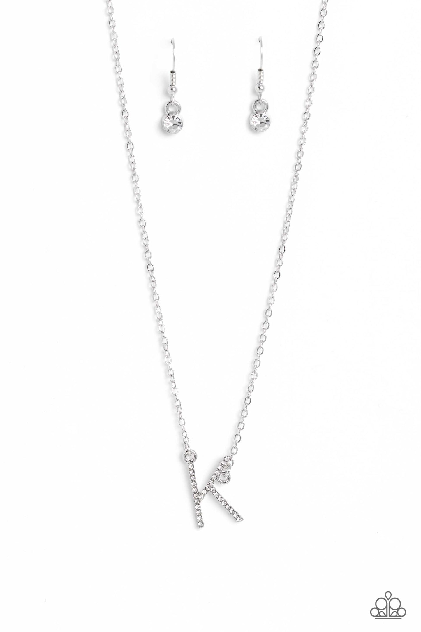 INITIALLY Yours - K - White necklace