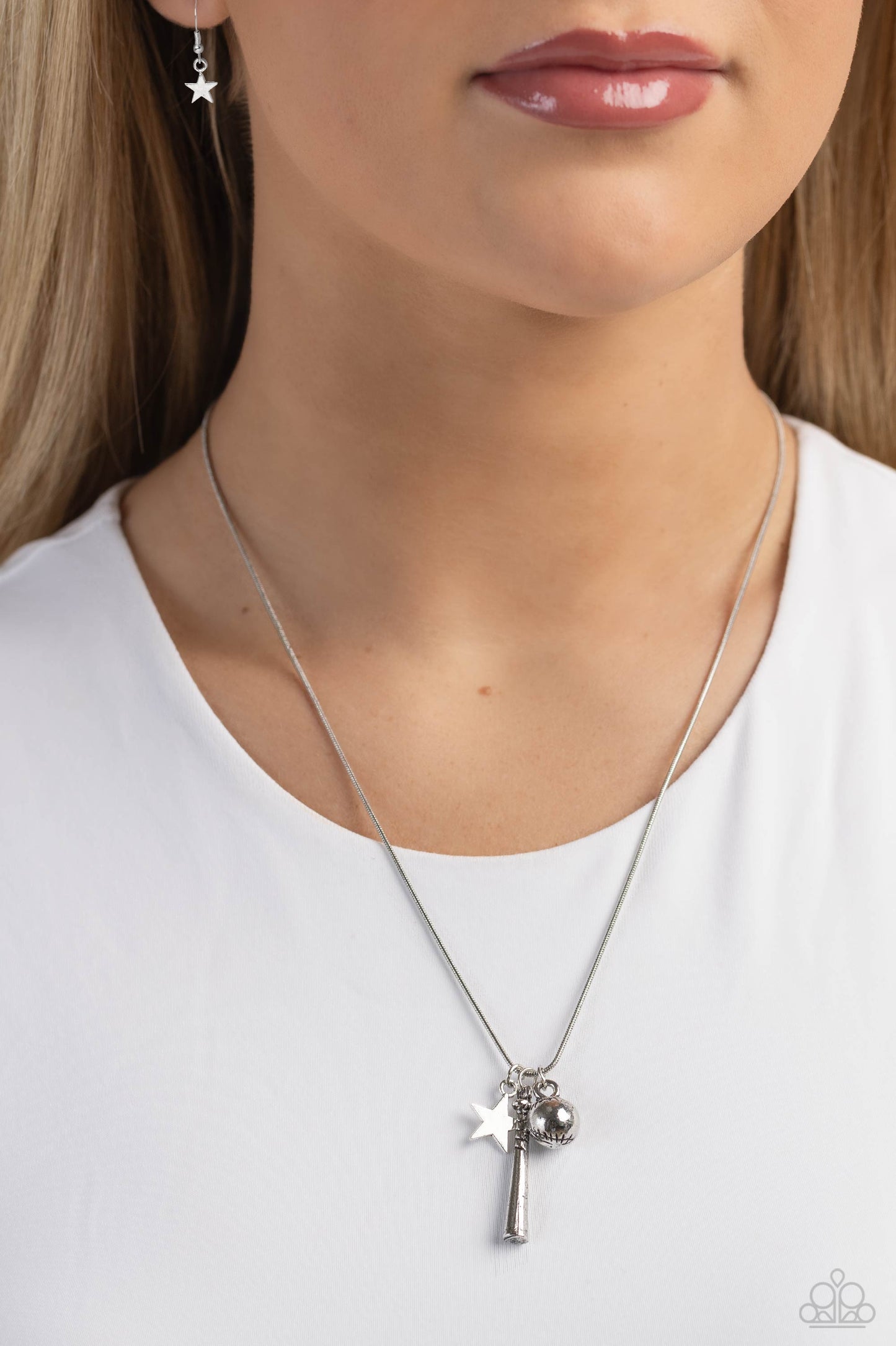 Hey Batter Batter! - Silver necklace