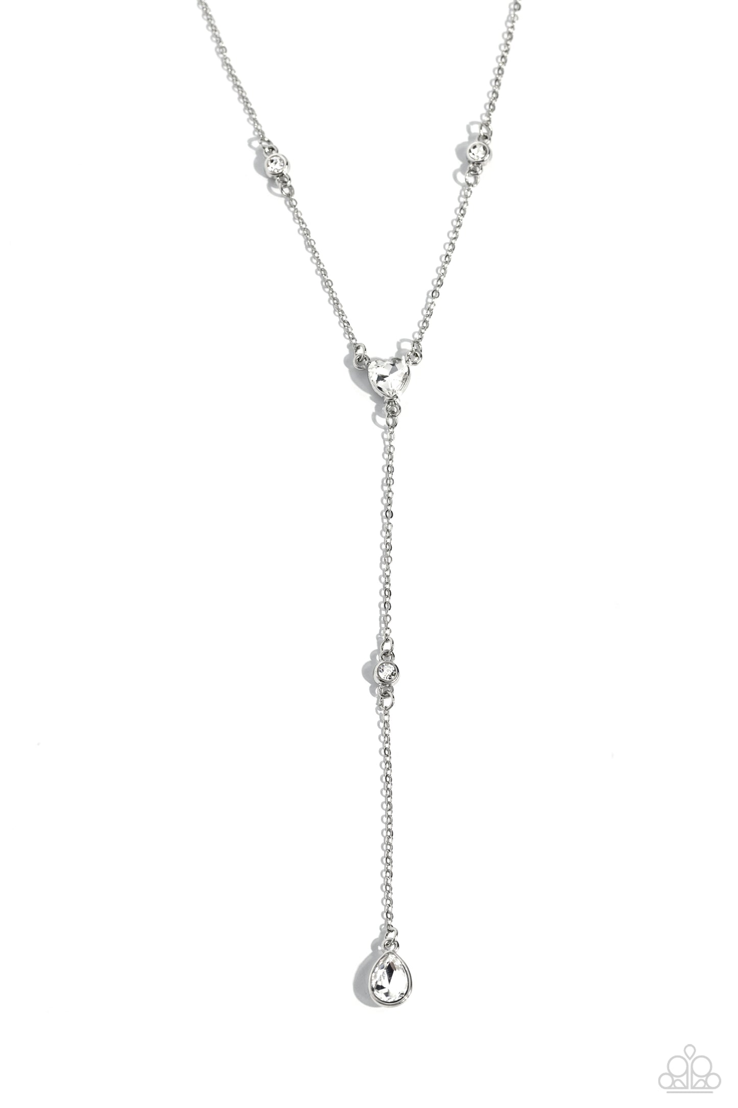 Lavish Lariat - White necklace