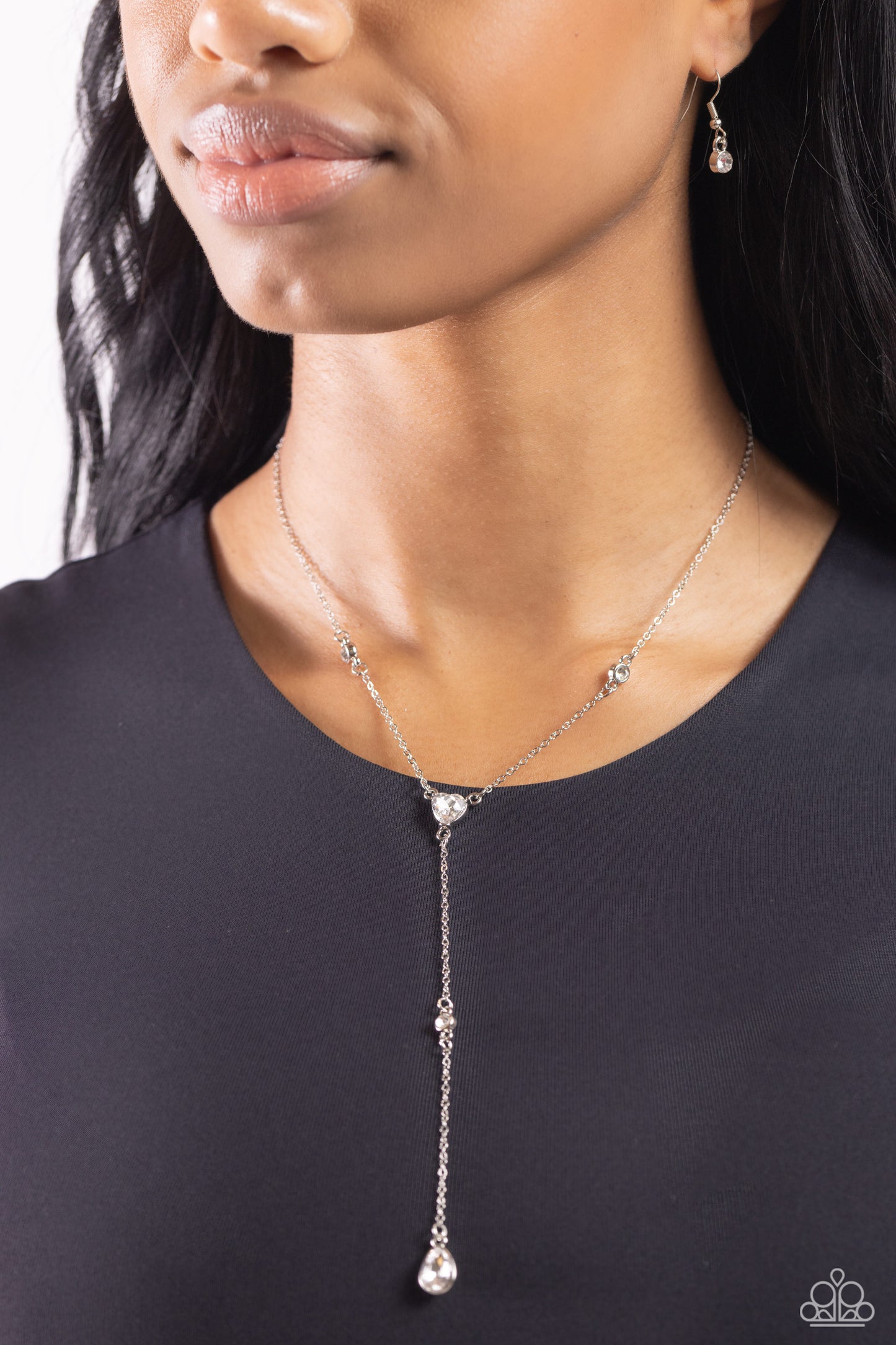 Lavish Lariat - White necklace