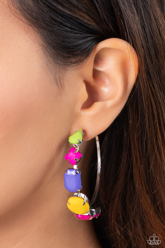 Geometric Gamer - Pink earrings