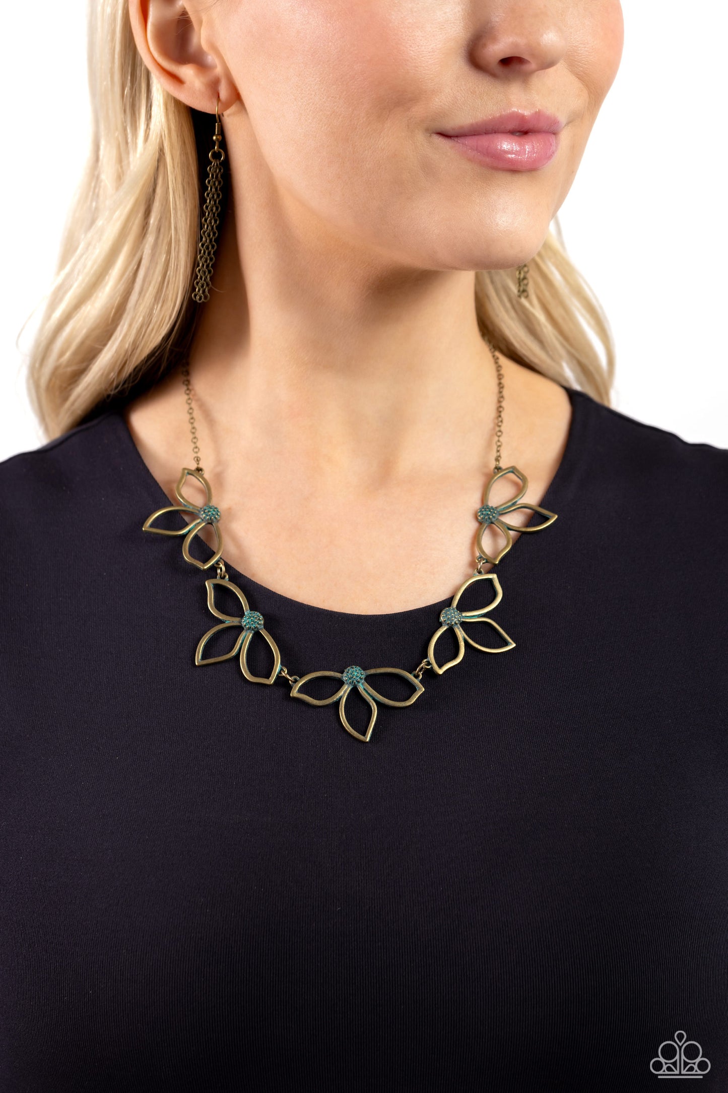 Petal Pageantry - Brass necklace